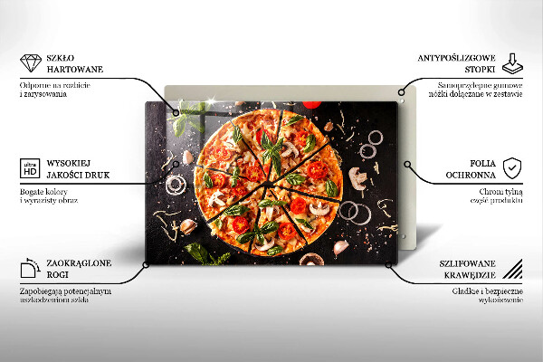 Stenska zaščitna plošča za štedilnik Pica z gobami