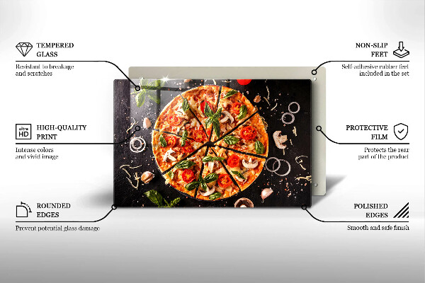 Stenska zaščitna plošča za štedilnik Pica z gobami