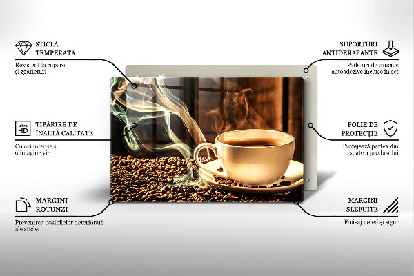 Zaščitna plošča za štedilnik Skodelica in kavna zrna