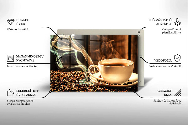 Zaščitna plošča za štedilnik Skodelica in kavna zrna