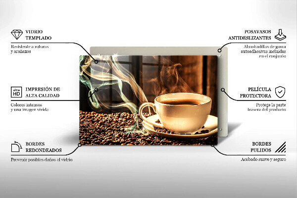 Zaščitna plošča za štedilnik Skodelica in kavna zrna