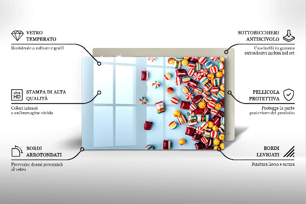Zaščitna plošča za štedilnik Pisani bonboni