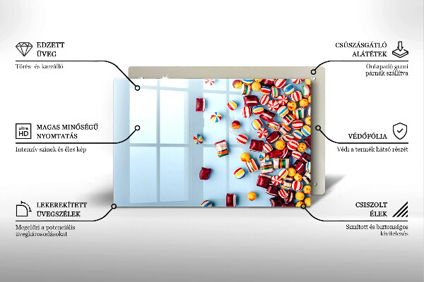 Zaščitna plošča za štedilnik Pisani bonboni