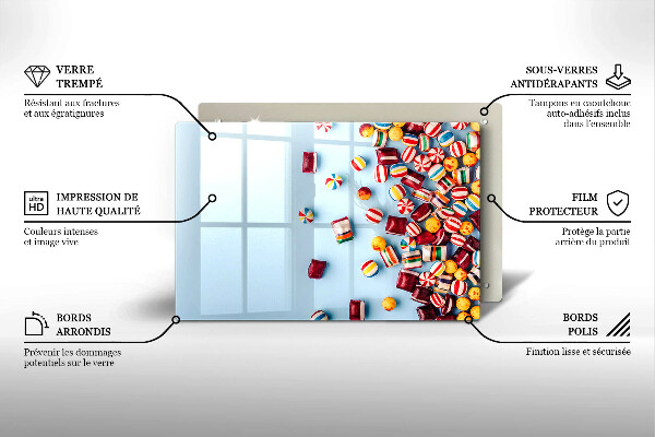 Zaščitna plošča za štedilnik Pisani bonboni