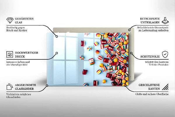 Zaščitna plošča za štedilnik Pisani bonboni