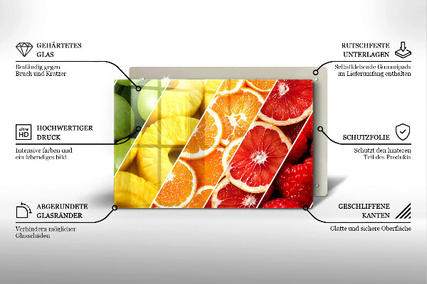 Zaščitna plošča za štedilnik Pisano sadje