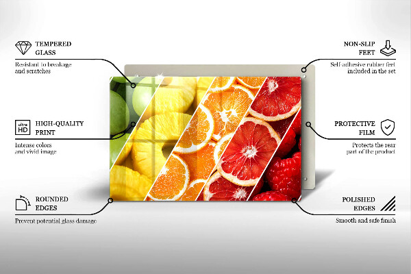Zaščitna plošča za štedilnik Pisano sadje