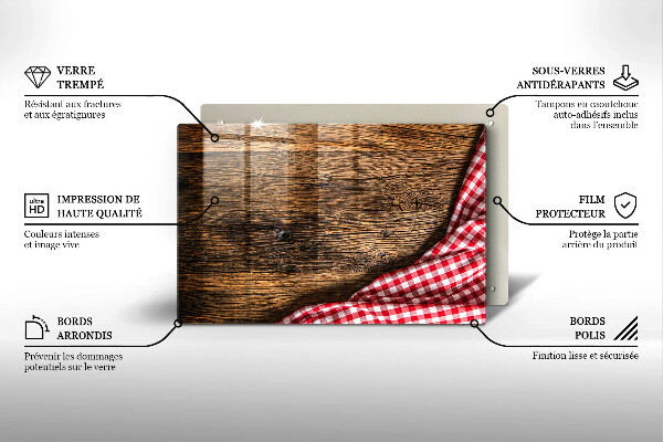 Zaščitna steklena plošča za štedilnik Lesena miza