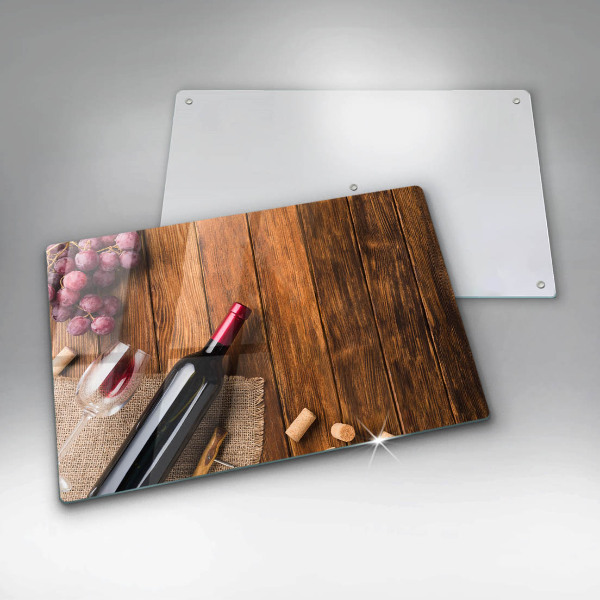 Zaščitna steklena plošča za štedilnik Steklenica rdečega vina