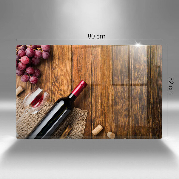 Zaščitna steklena plošča za štedilnik Steklenica rdečega vina