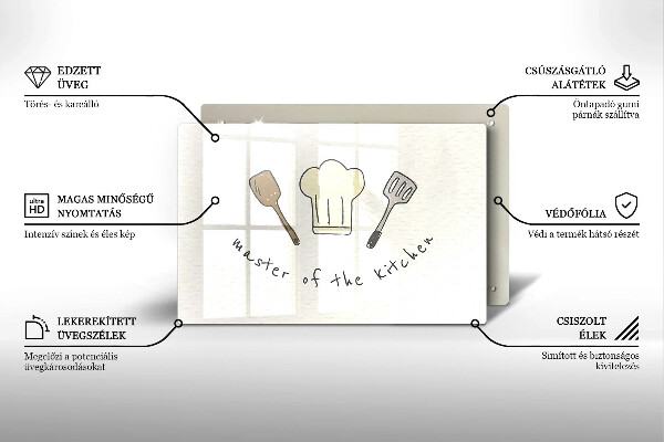 Zaščitna steklena plošča za štedilnik Master of the Kitchen