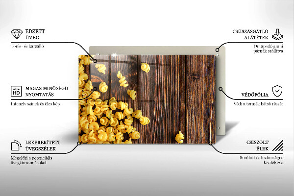Zaščitna steklena plošča za štedilnik Testenine na mizi