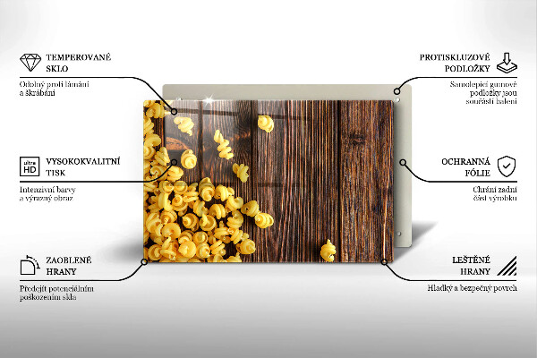 Zaščitna steklena plošča za štedilnik Testenine na mizi