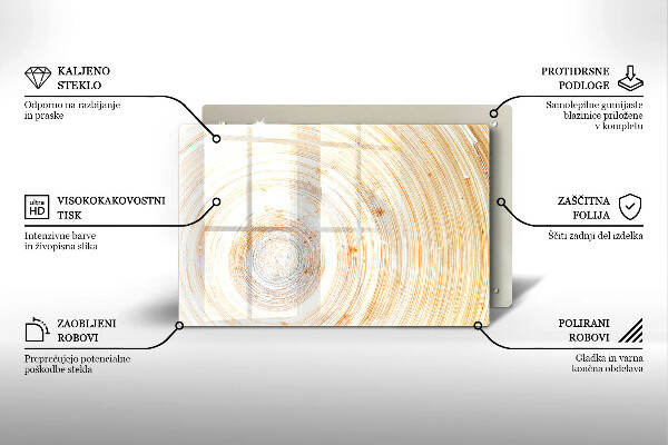 Zaščitna steklena plošča za štedilnik Tekstura lesa