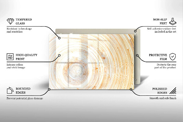 Zaščitna steklena plošča za štedilnik Tekstura lesa