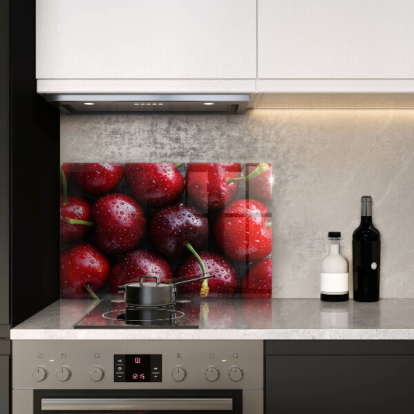 Zaščitna steklena plošča za štedilnik Češnje od blizu