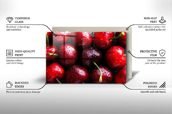 Zaščitna steklena plošča za štedilnik Češnje od blizu