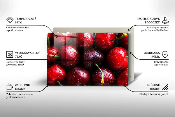 Zaščitna steklena plošča za štedilnik Češnje od blizu