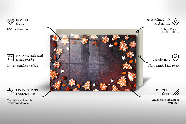 Zaščitna steklena plošča za štedilnik Medenjakov božič