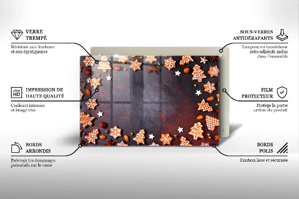 Zaščitna steklena plošča za štedilnik Medenjakov božič