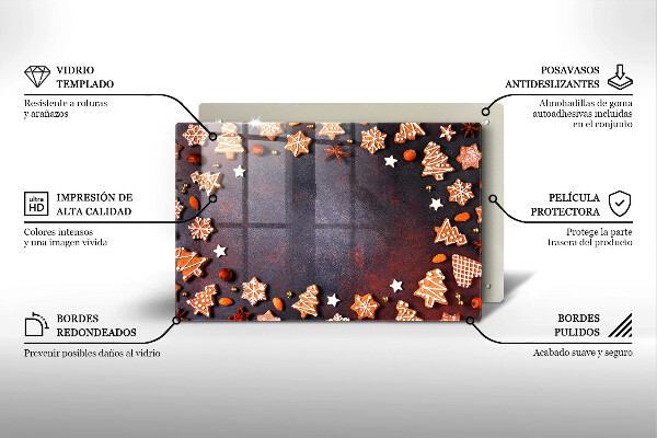 Zaščitna steklena plošča za štedilnik Medenjakov božič