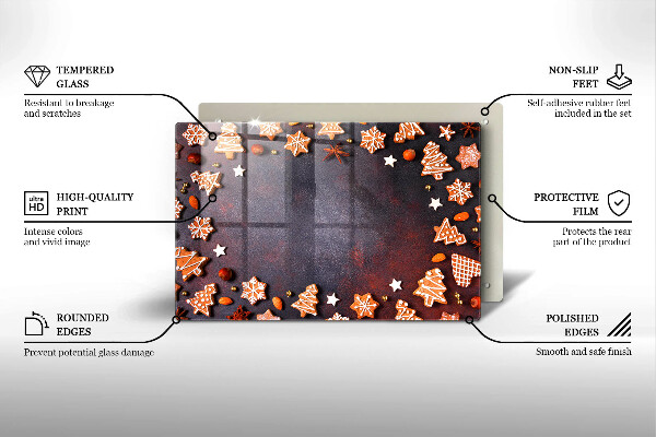 Zaščitna steklena plošča za štedilnik Medenjakov božič