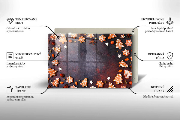 Zaščitna steklena plošča za štedilnik Medenjakov božič