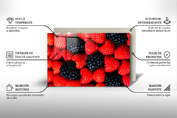 Zaščitna steklena plošča za štedilnik Maline in robide