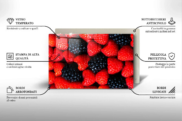 Zaščitna steklena plošča za štedilnik Maline in robide