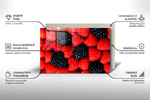 Zaščitna steklena plošča za štedilnik Maline in robide