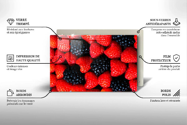 Zaščitna steklena plošča za štedilnik Maline in robide