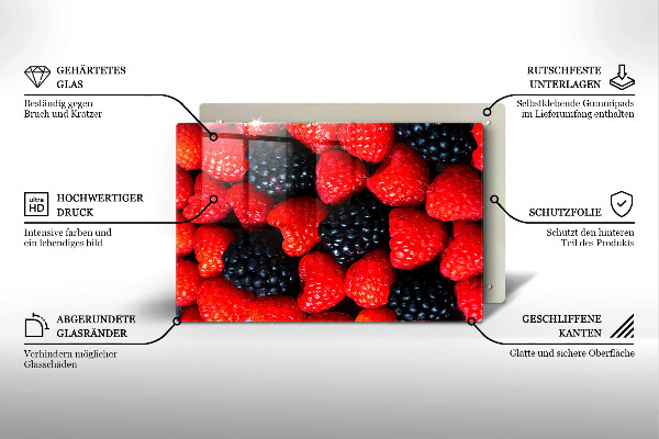 Zaščitna steklena plošča za štedilnik Maline in robide