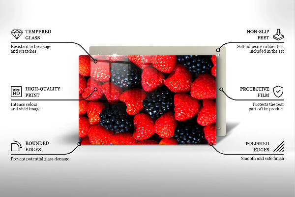 Zaščitna steklena plošča za štedilnik Maline in robide