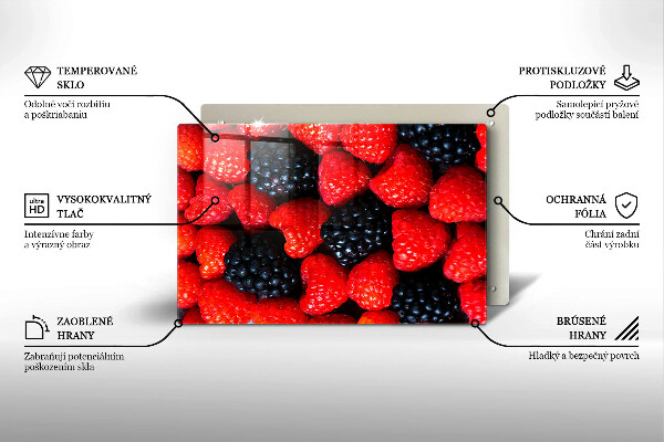 Zaščitna steklena plošča za štedilnik Maline in robide