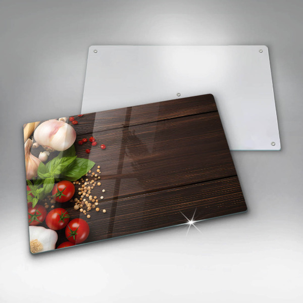 Zaščitna steklena plošča za štedilnik Zelenjava na mizi