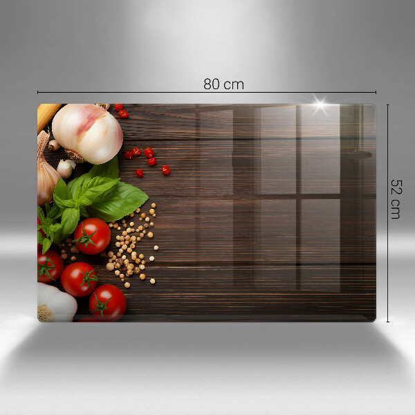 Zaščitna steklena plošča za štedilnik Zelenjava na mizi