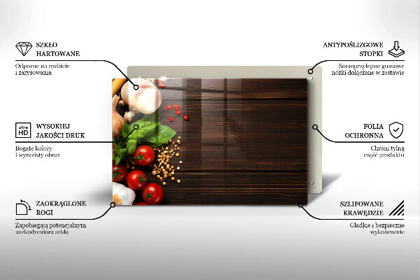 Zaščitna steklena plošča za štedilnik Zelenjava na mizi
