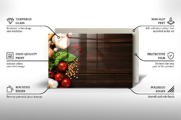 Zaščitna steklena plošča za štedilnik Zelenjava na mizi