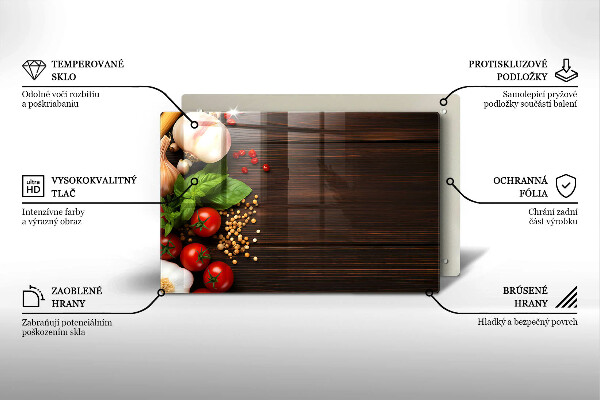Zaščitna steklena plošča za štedilnik Zelenjava na mizi