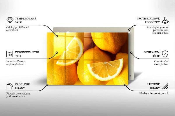 Zaščitna steklena plošča za štedilnik Sočne limone