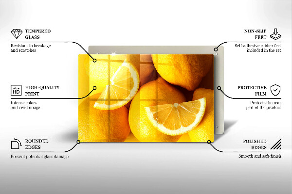 Zaščitna steklena plošča za štedilnik Sočne limone