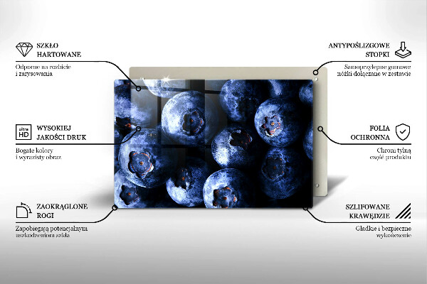 Zaščitna steklena plošča za štedilnik Jagode od blizu