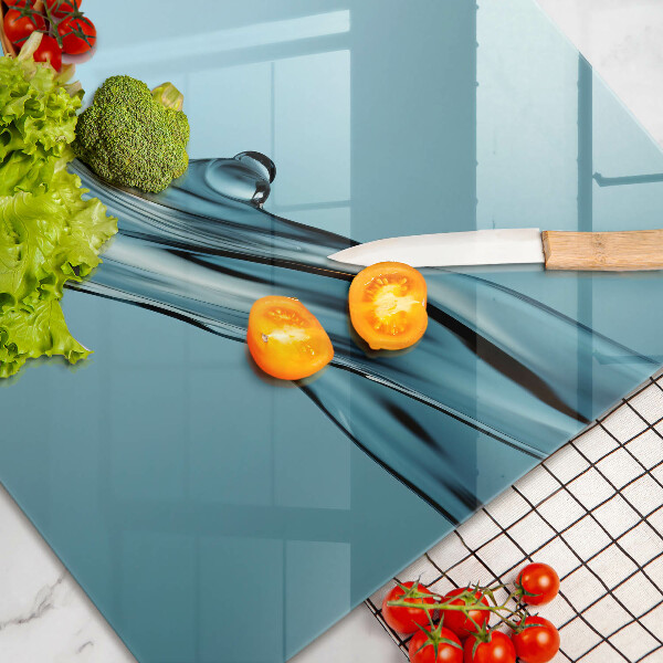 Zaščitna steklena plošča za štedilnik Voda na modrem ozadju