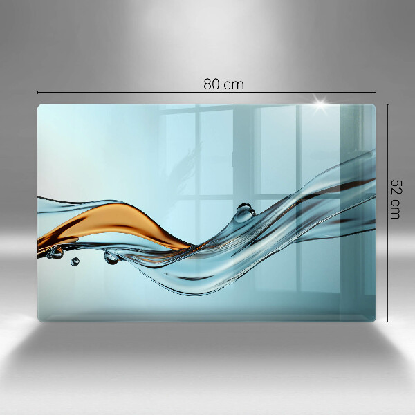 Zaščitna steklena plošča za štedilnik Voda na modrem ozadju