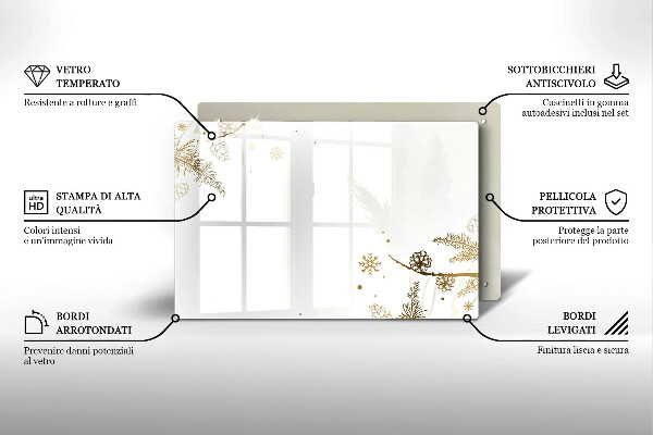 Zaščitna steklena plošča za štedilnik Zimski okraski