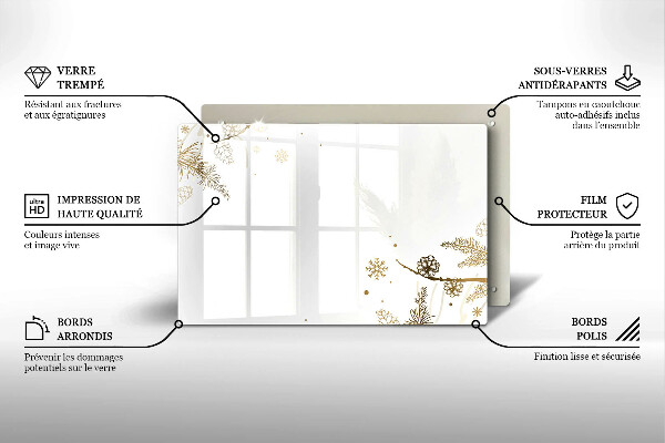 Zaščitna steklena plošča za štedilnik Zimski okraski