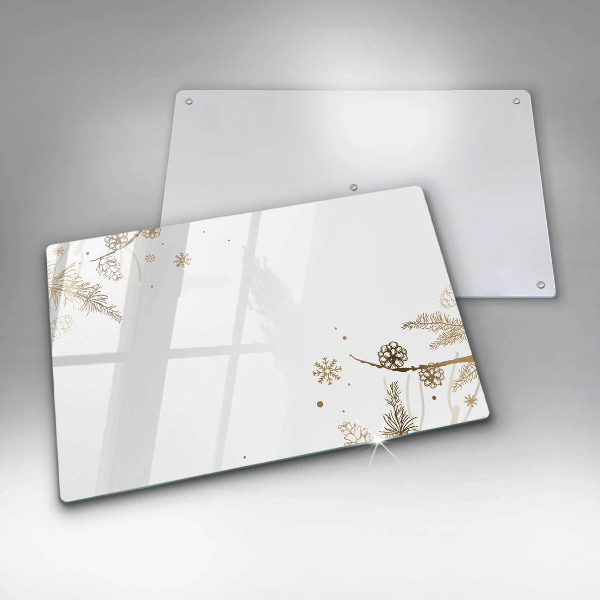 Zaščitna steklena plošča za štedilnik Zimski okraski