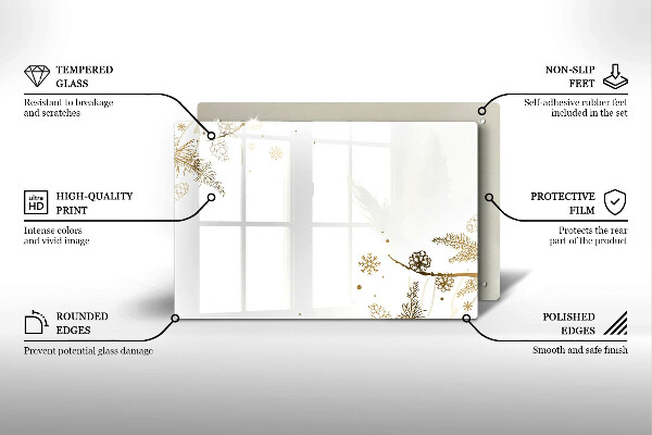 Zaščitna steklena plošča za štedilnik Zimski okraski