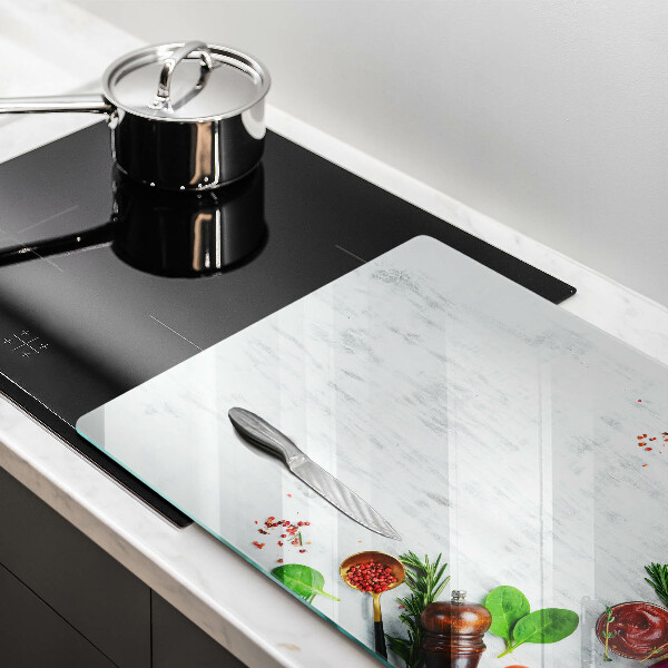 Zaščitna steklena plošča za štedilnik Zelenjava in začimbe