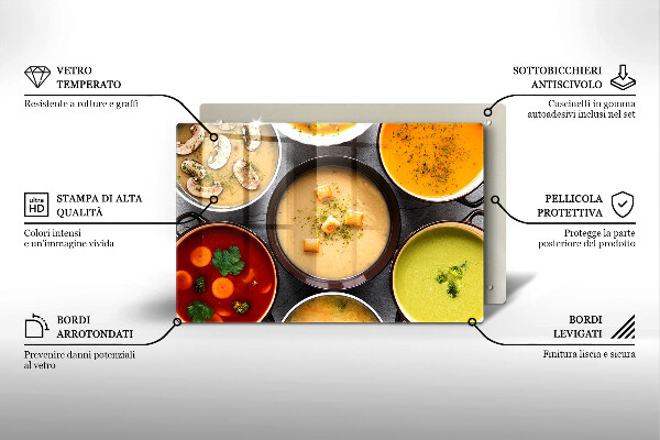 Zaščitna steklena plošča za štedilnik Pisane juhe